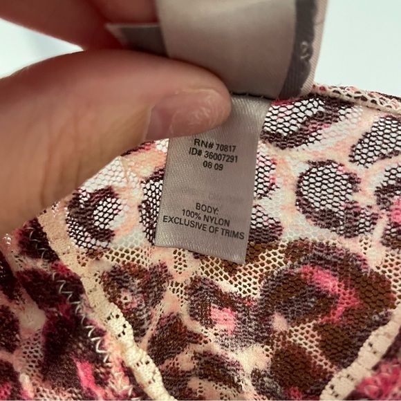 Victoria’s Secret Y2K Pink Cheetah Lace Sheer Slip Lingerie - Picture 5 of 8